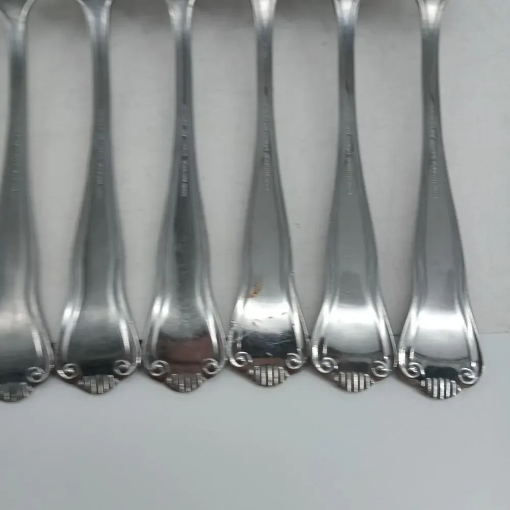 6X DF TOWLE Supreme STUART Shell Stainless Dinner Forks